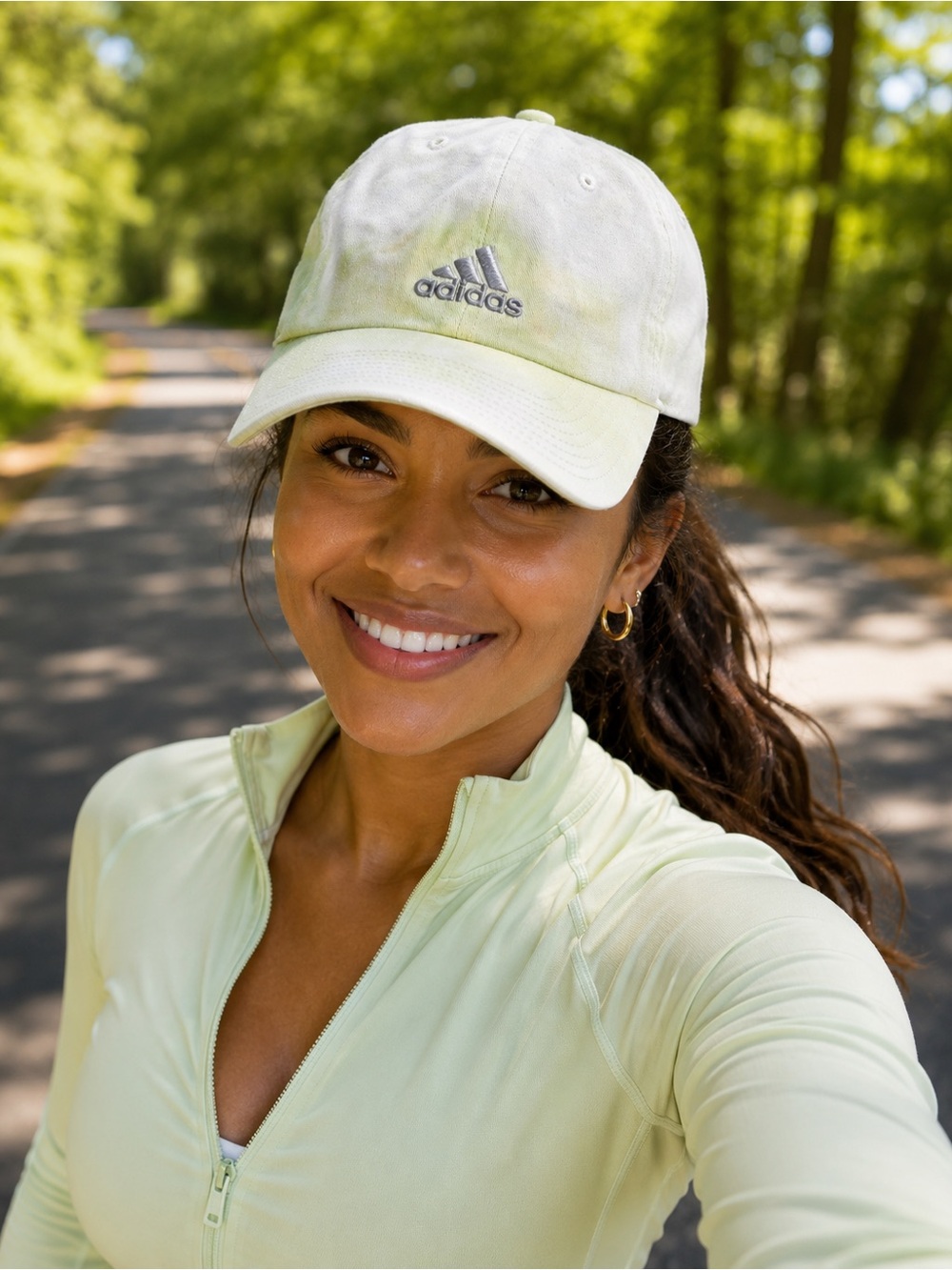 Adidas Mini Logo Relaxed Cap Watercolor Green White Runners Athletic cap
